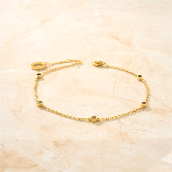 Simple 5 Point Cubic Zirconia 925 Sterling Silver Bolo Bracelet